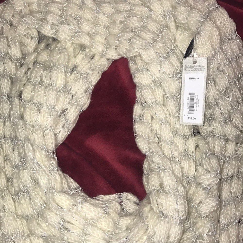 White and silver infinity scarf