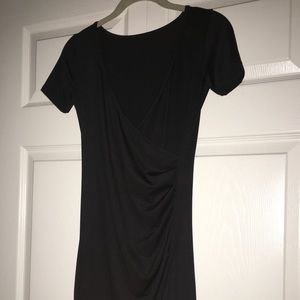 Black silk material dress