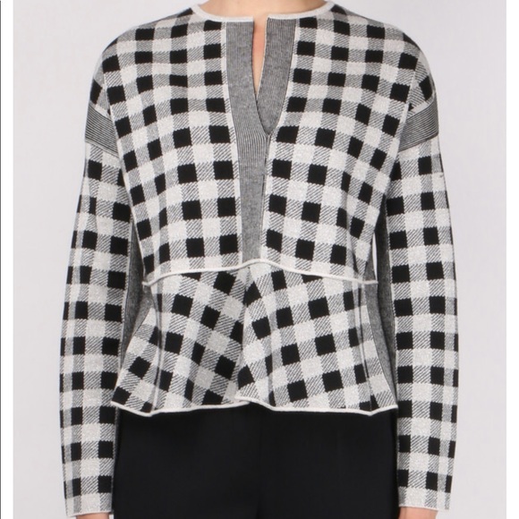 (NUDE) JACQUARD CHECK SWEATER - Picture 2 of 6