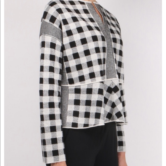 (NUDE) JACQUARD CHECK SWEATER - Picture 3 of 6