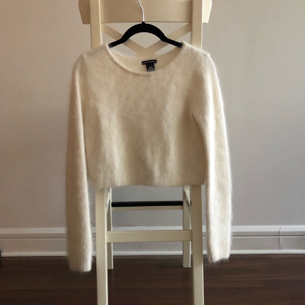 Club Monaco rabbit hair crop sweater