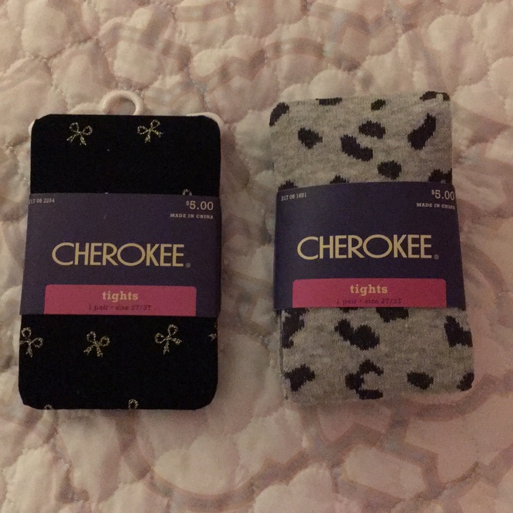 2 Pairs of Girls Cherokee Tights size 2T/ 3T