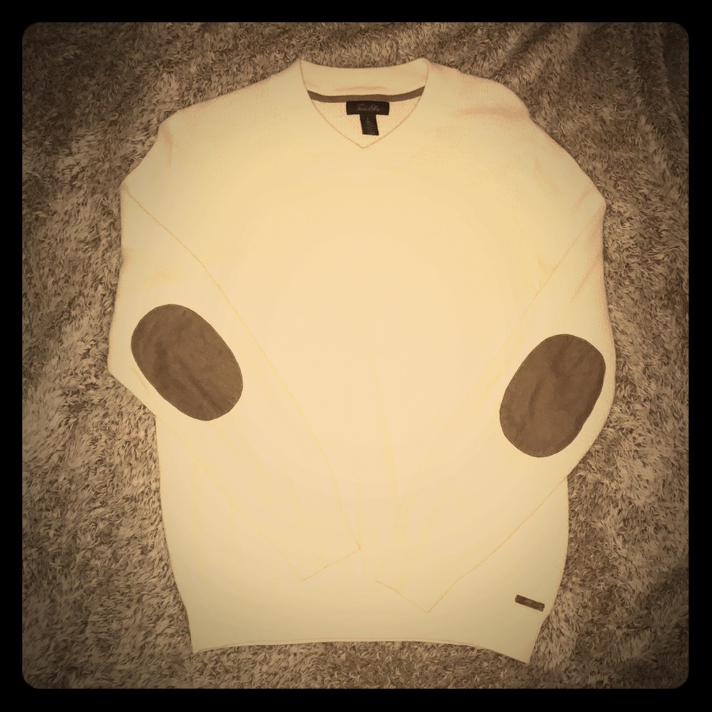 Men's Cashmere Sweater with Suede Trim