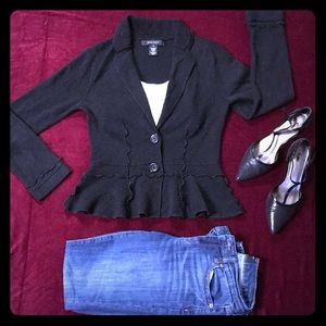 **NINE WEST** Ruffle Seamed Sweater Jacket, Size S