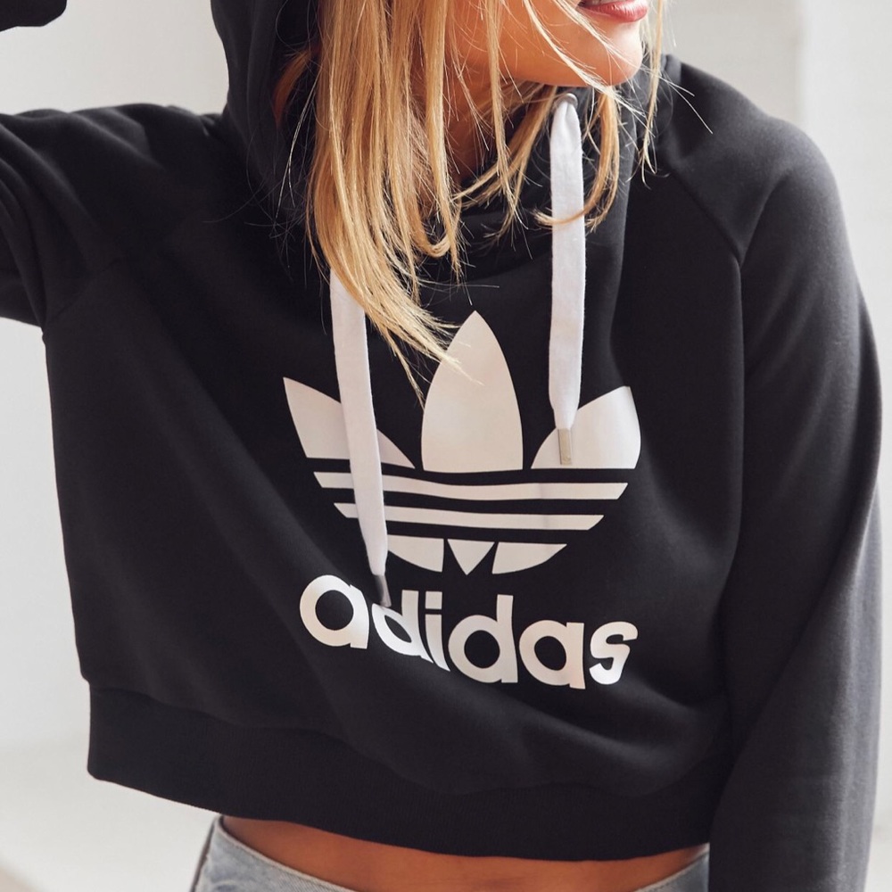 Adidas Original Trefoil Cropped Hoodie SOLD - Picture 2 of 4