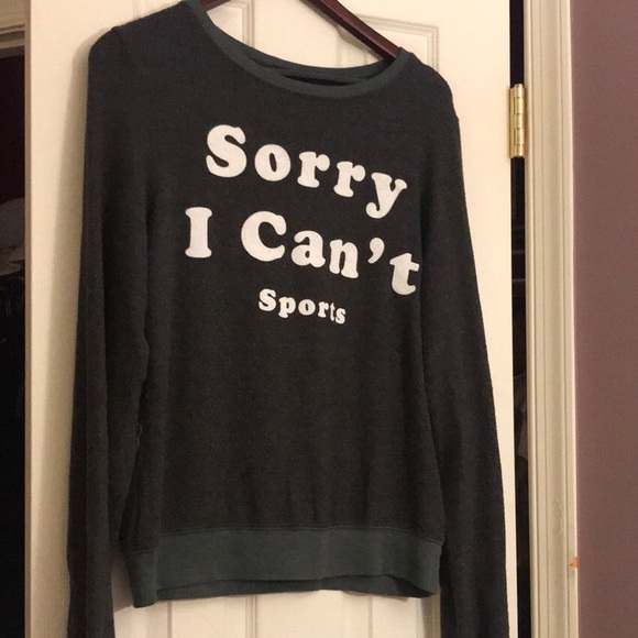 WILDFOX SORRY I️ CANT SPORTS HEATHER GRAY Sweater - Picture 6 of 6