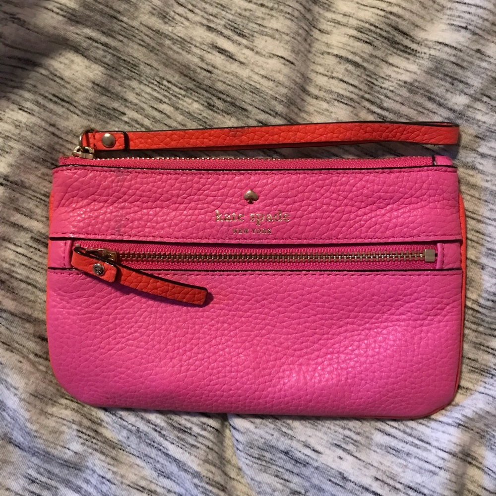Kate spade pink leather wristlet