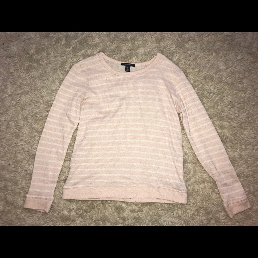 Pink and white striped long sleeve