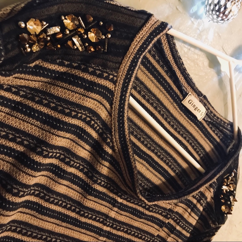 Studded tribal pattern top