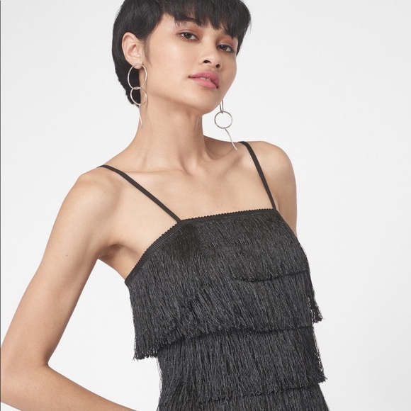 MASTERPIECE Black midi fringe dress NWTAGS - Picture 3 of 4