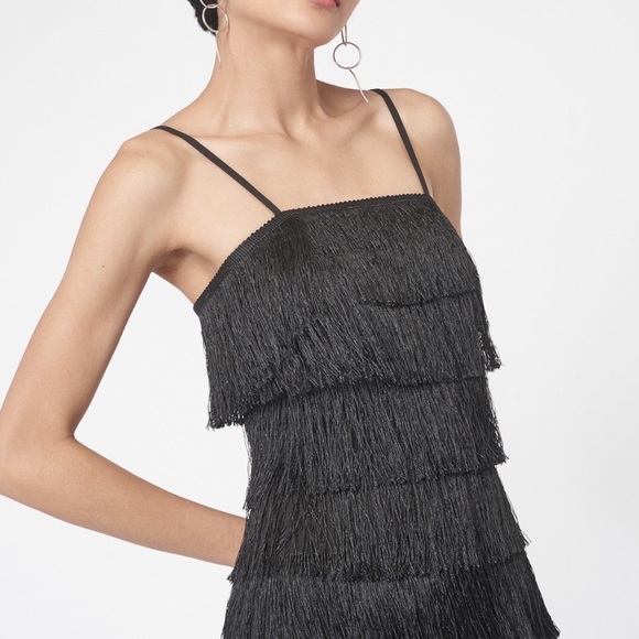 MASTERPIECE Black midi fringe dress NWTAGS - Picture 4 of 4