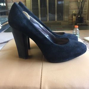 Black Suede Chunky Heels