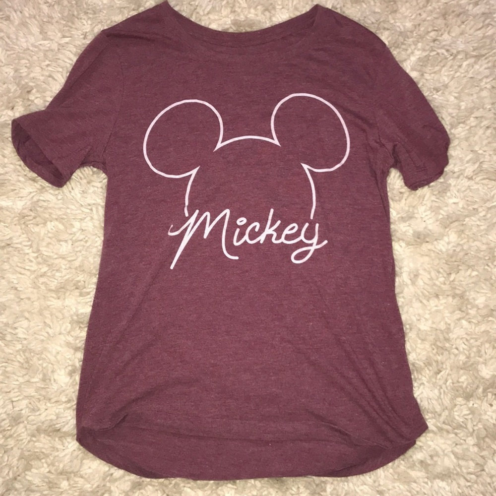 Maroon and white Mickey shirt!