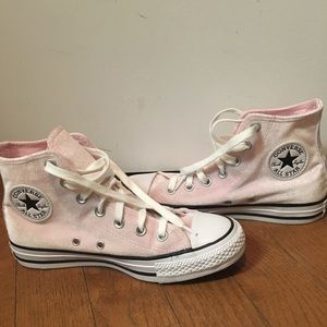 Pink suede converse from free people