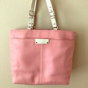 Coach pink leather tote