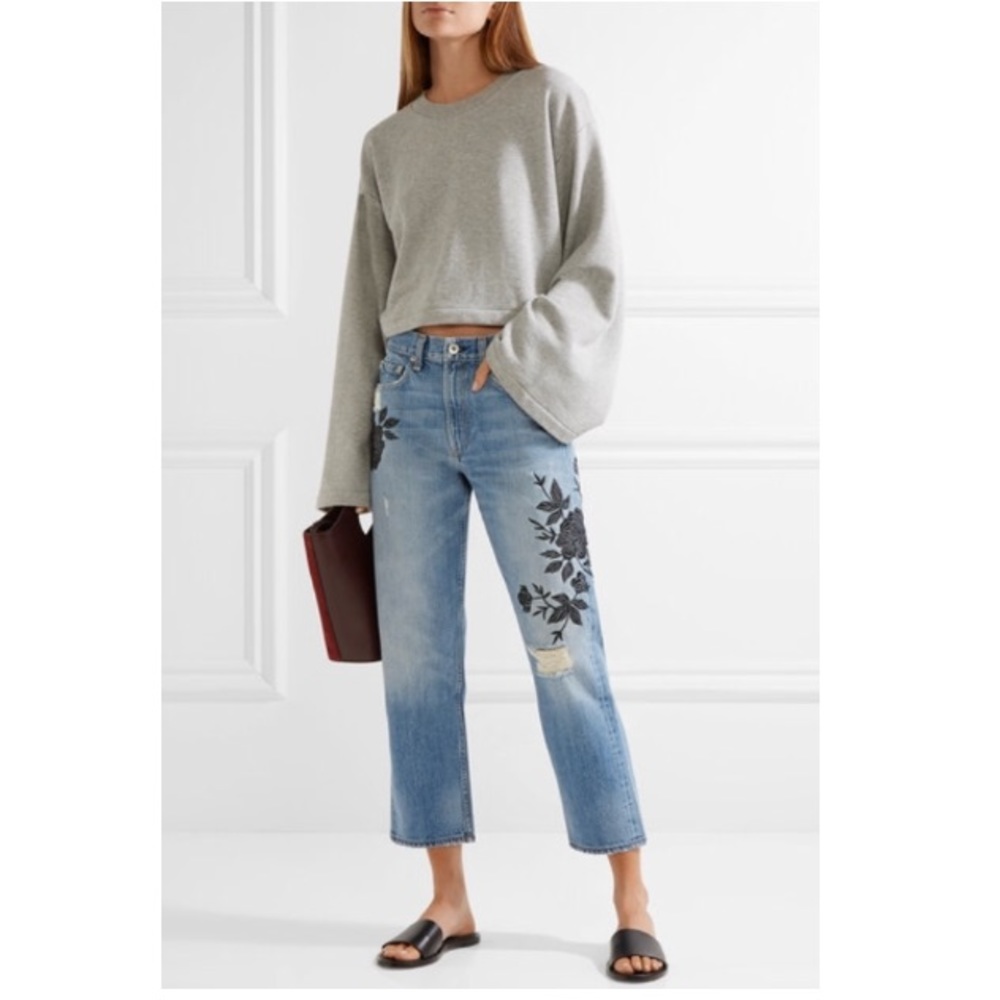 [rag & bone] Ramona Embroidered Marilyn Crop Jeans