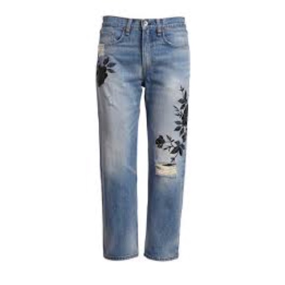 [rag & bone] Ramona Embroidered Marilyn Crop Jeans - Picture 3 of 6
