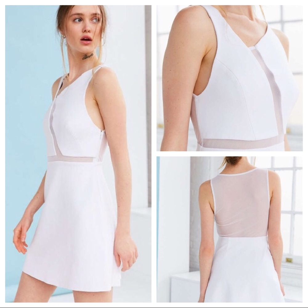 Asymmetrical Geometric Cutout Mesh Dress NWT