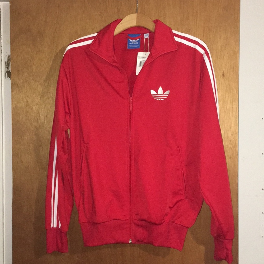 Adidas Originals red and white jogger jacket