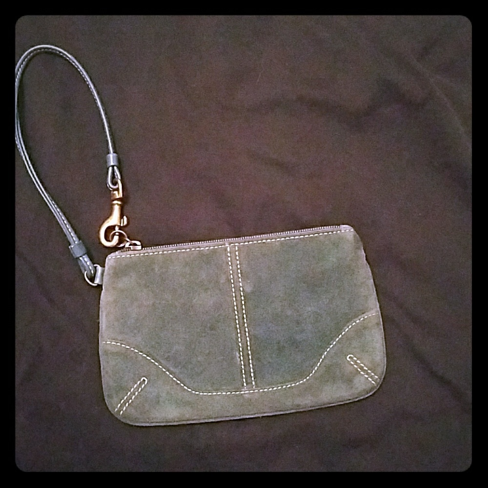 Coach Blue Suede Wristlet