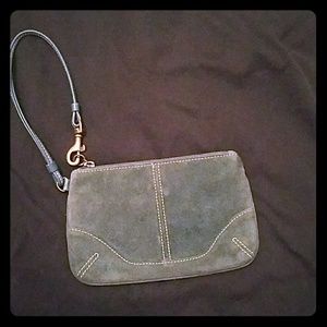 Coach Blue Suede Wristlet