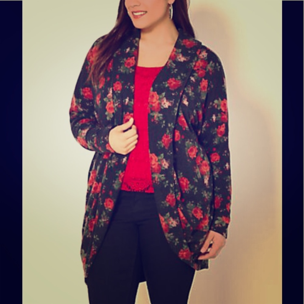 Rose drape cardigan