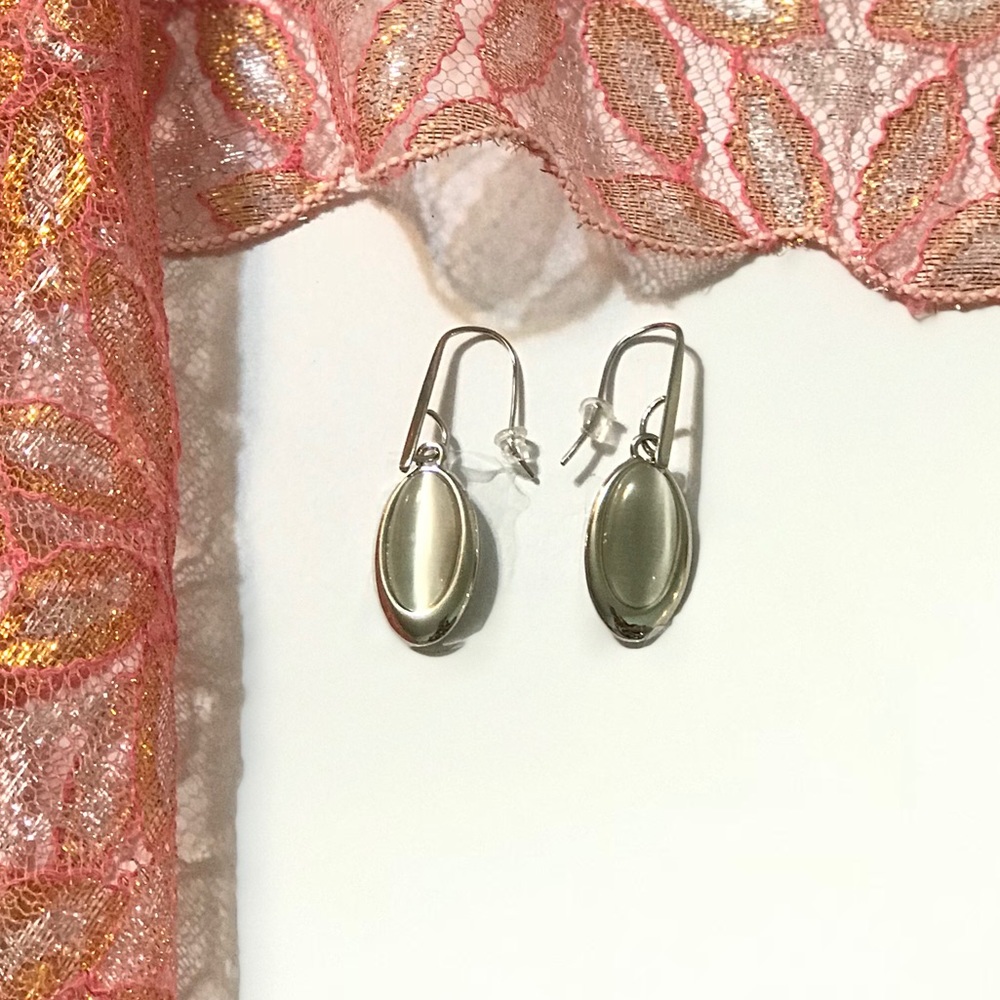 Platinum Gold Opal Drop Earrings