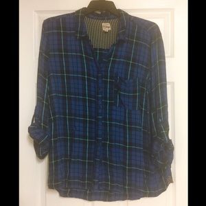 Como Vintage Blue Plaid Flannel 2x