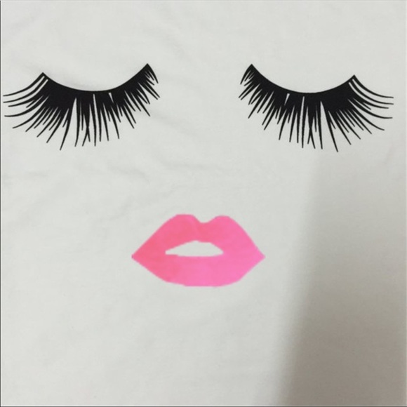 ✨8xHP✨Ombré Casual Eyelashes and Lips Tee💋😍 - Picture 5 of 6