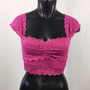 Free People Intimately Bralette Magenta Lace XS