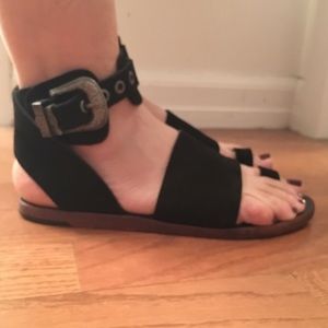 Free people wrap around ankle suede sandal