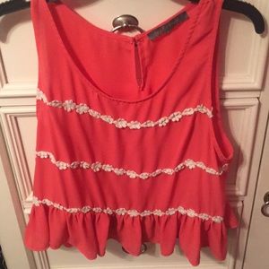 Pink floral tank top