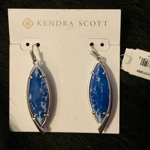 Kendra Scott Maxwell Crackle Blue Agate Silver