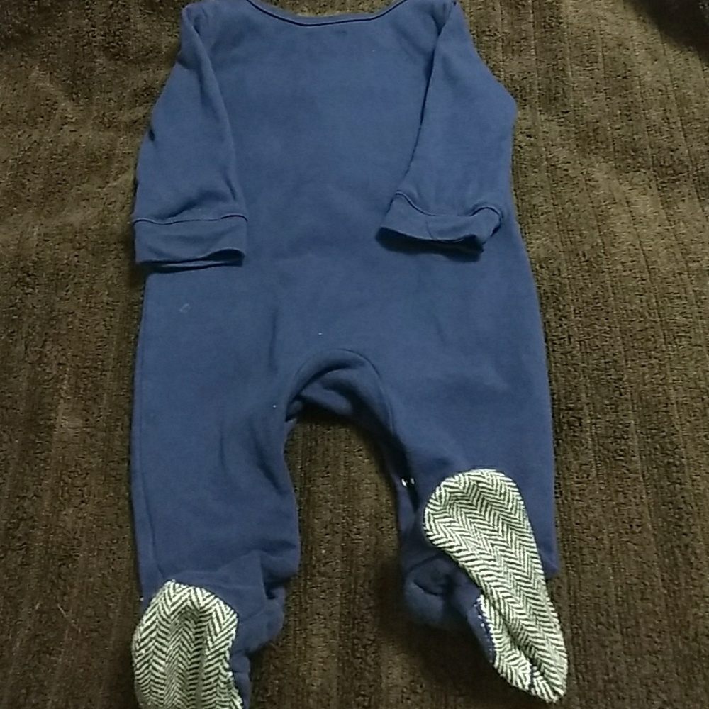 Baby Boys 9 Month Mock-Suspenders Footed Coverall - Picture 3 of 3