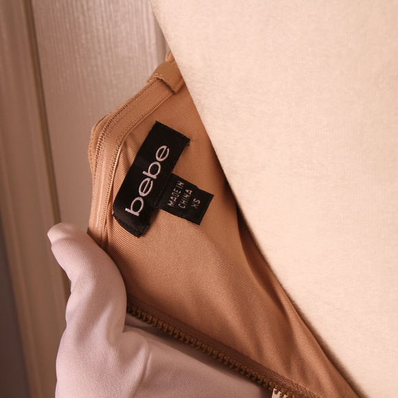 BEBE Gold Metallic Sequence Party Dress - Picture 4 of 4