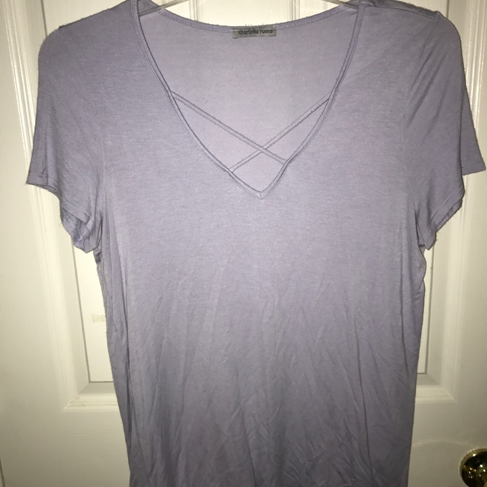 CRISS CROSS LILAC TEE