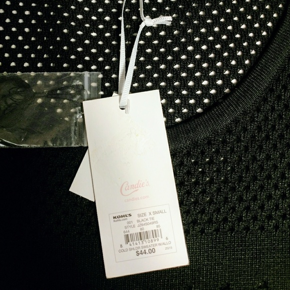 Black cold shoulder see through sweater tank - Picture 2 of 4