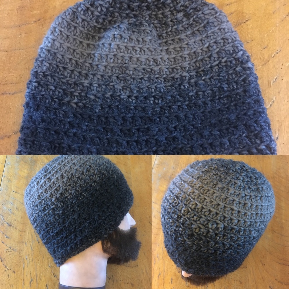 Taupe/Carbon Beanie Medium~Handmade #Snowboarder