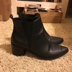 forever 21 pointy toe black ankle boots
