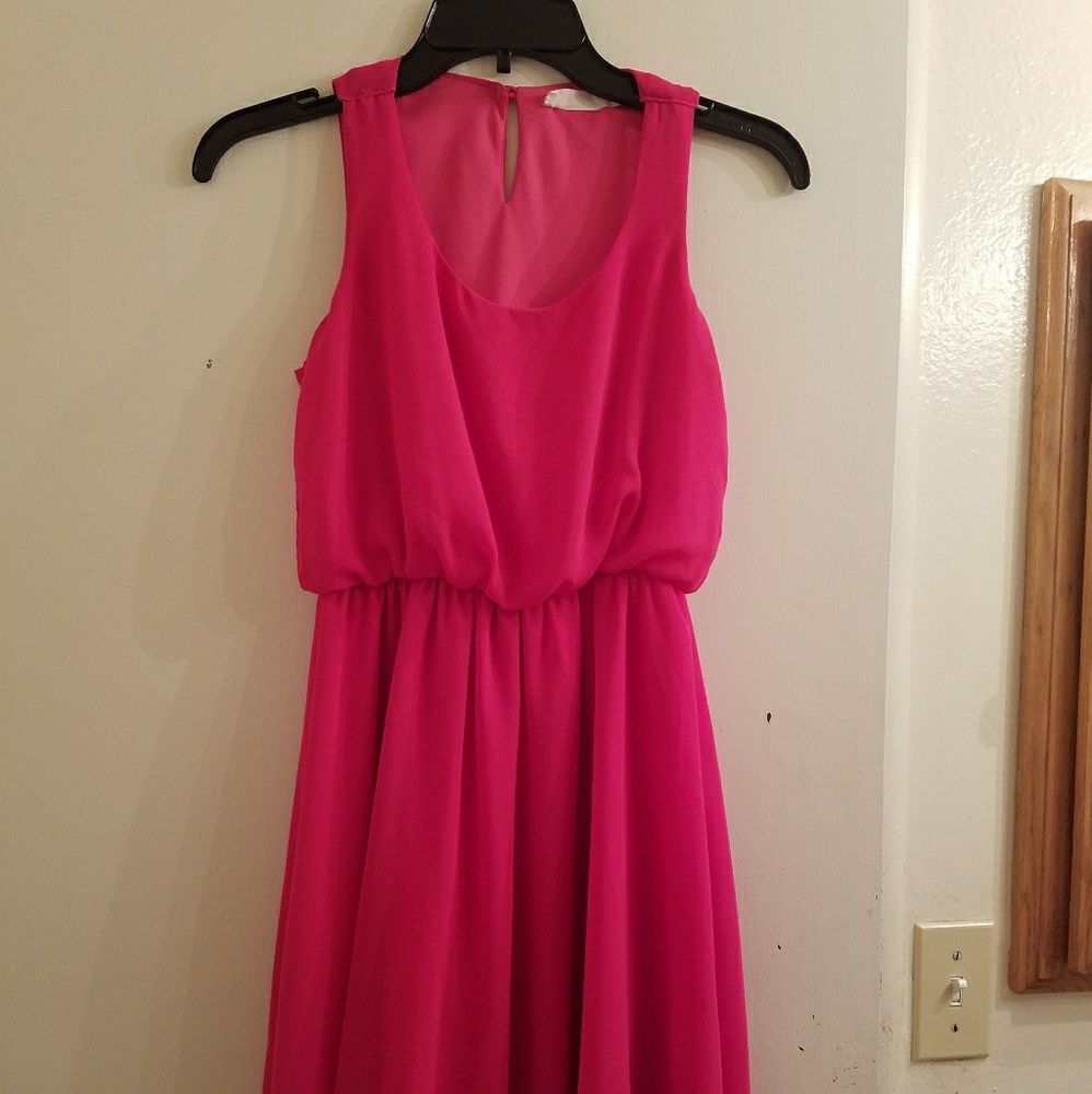 Hot Pink Fit and Flare Dress