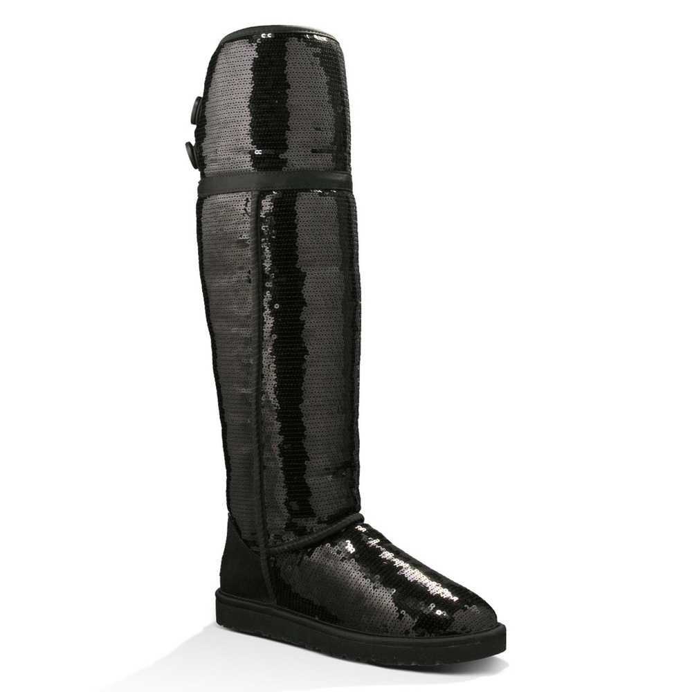 Knee high black sequin uggs size 7.