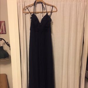 Amsale Crinkle Chiffon Bridesmaid Gown