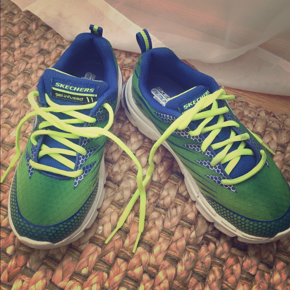 Skechers gel-infused sneakers.