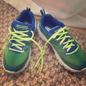 Skechers gel-infused sneakers.