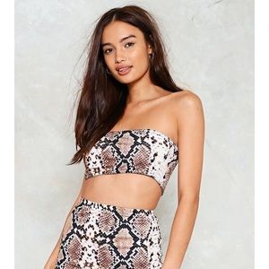Nasty gal snakeskin bandeau top