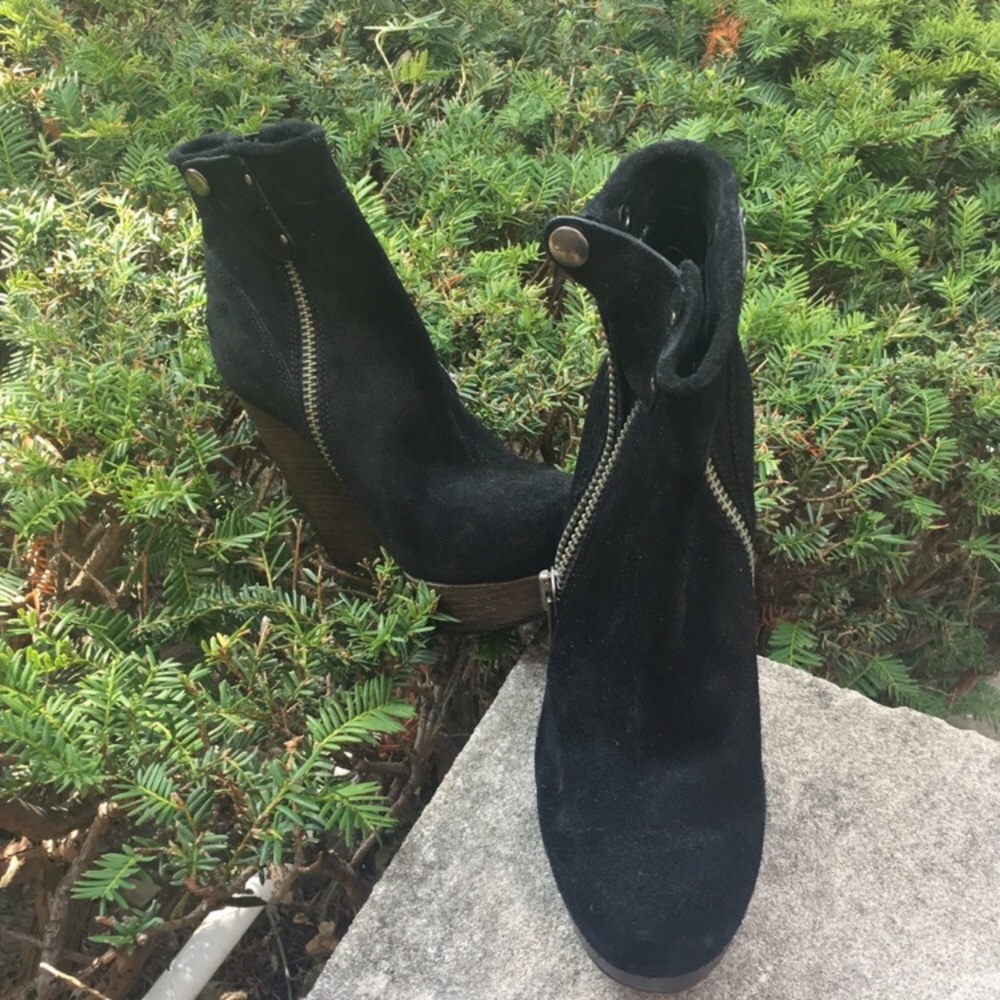 Coach wedge booties. Black suede 6.5