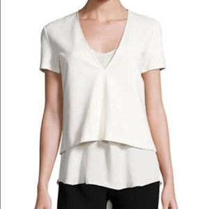 Theory zadeia fixture short-sleeve top warm-ivory