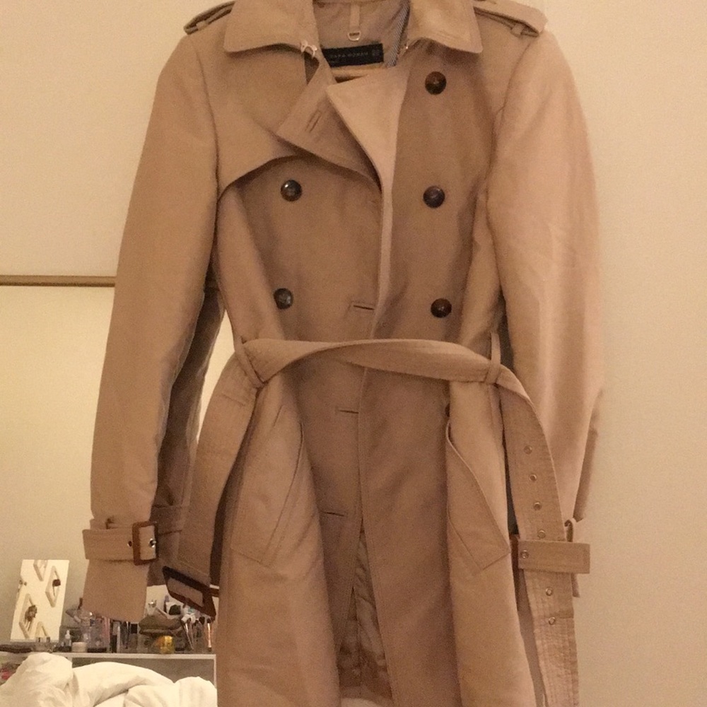 Zara Camel Trench Coat - WORN ONCE