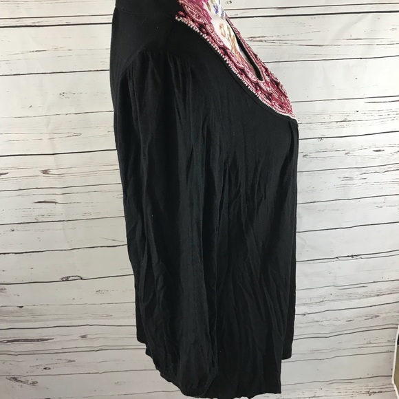 Style & Co. Large black blouse Beaded neckline - Picture 3 of 6