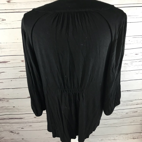Style & Co. Large black blouse Beaded neckline - Picture 4 of 6